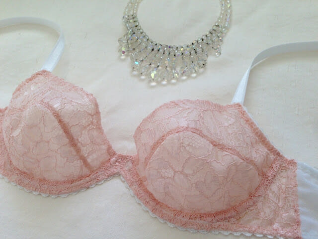 Adore Me Red Lace Dark Pink Chiffon Mesh Underwire Push Up Bra