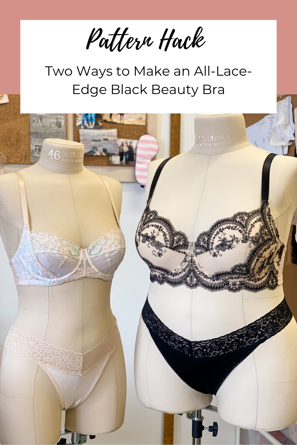 Two Ways to Make an All-Lace-Edge Black Beauty Bra | Pattern Hack