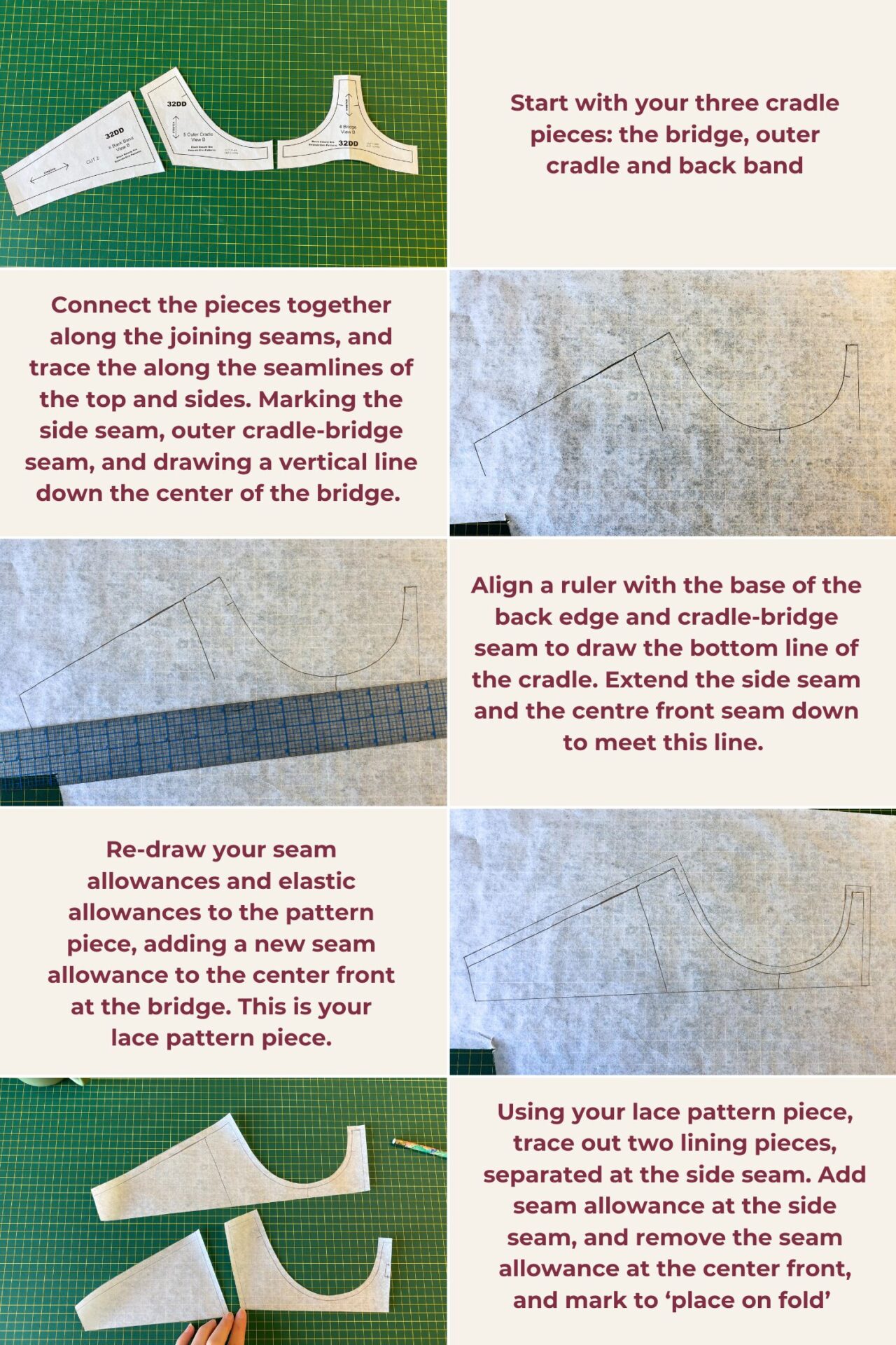 Stretch Lace Bra Cradle tutorial pattern modifications